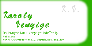 karoly venyige business card